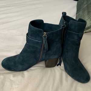 Splendid Navy Suede Booties, 9.5
